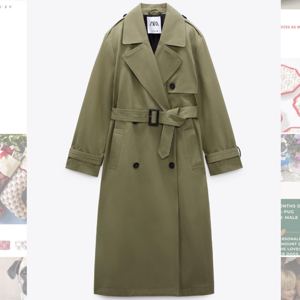 Zara Women's Khaki Trench Coat XS